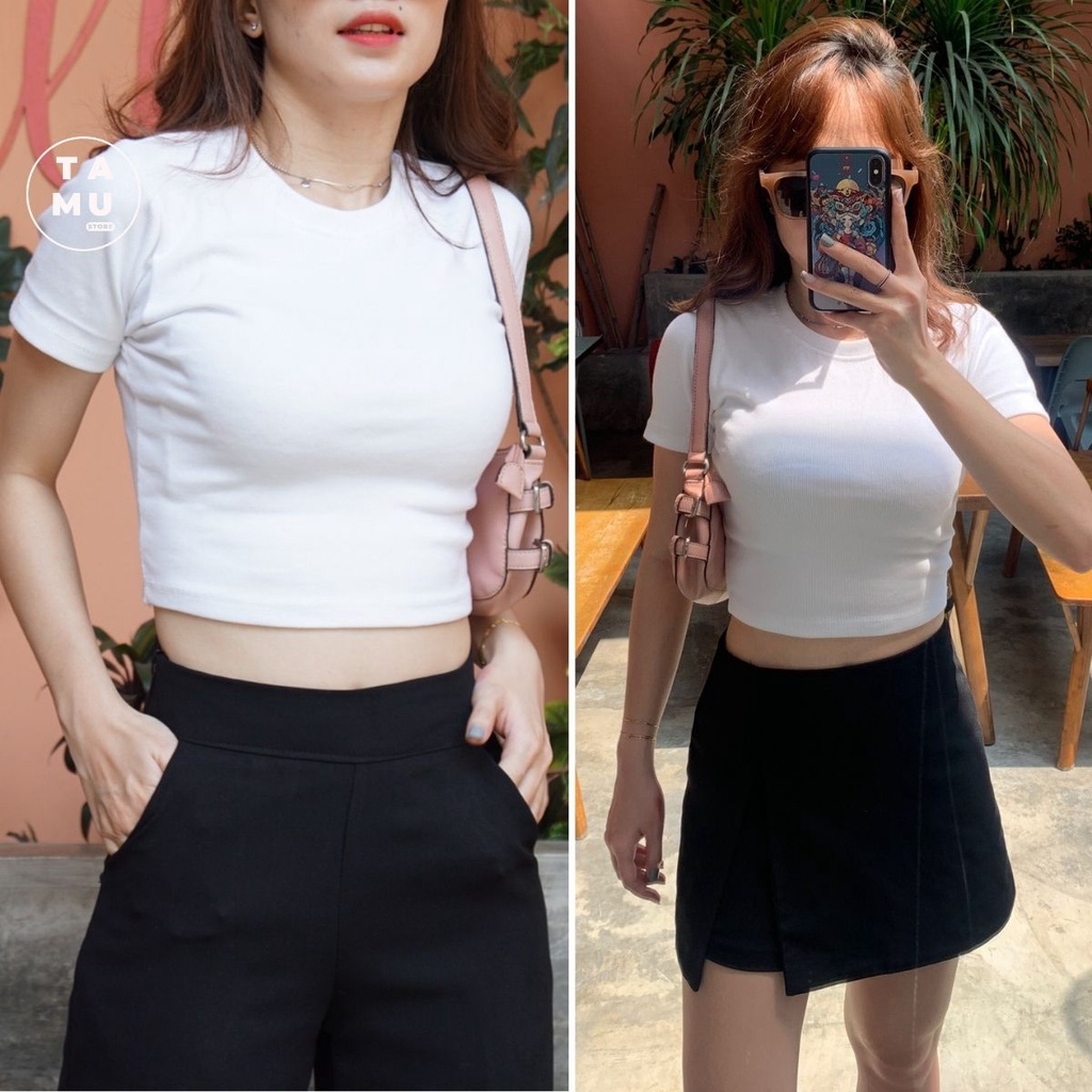 Áo Croptop Tay Ngắn - Chất vải dày dặn nhất thị trường