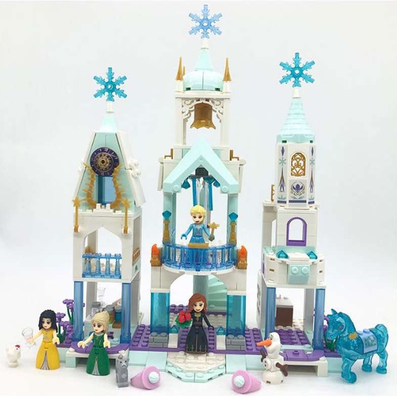Đồ chơi lắp ráp xếp hình Lâu đài công chúa Elsa và thành phố băng giá 334 chi tiết 8 lâu đài băng 2 nhân vật