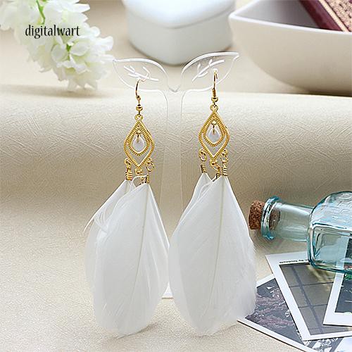 Đôi khuyên tai nữ kết hợp lông vũ xinh xắn