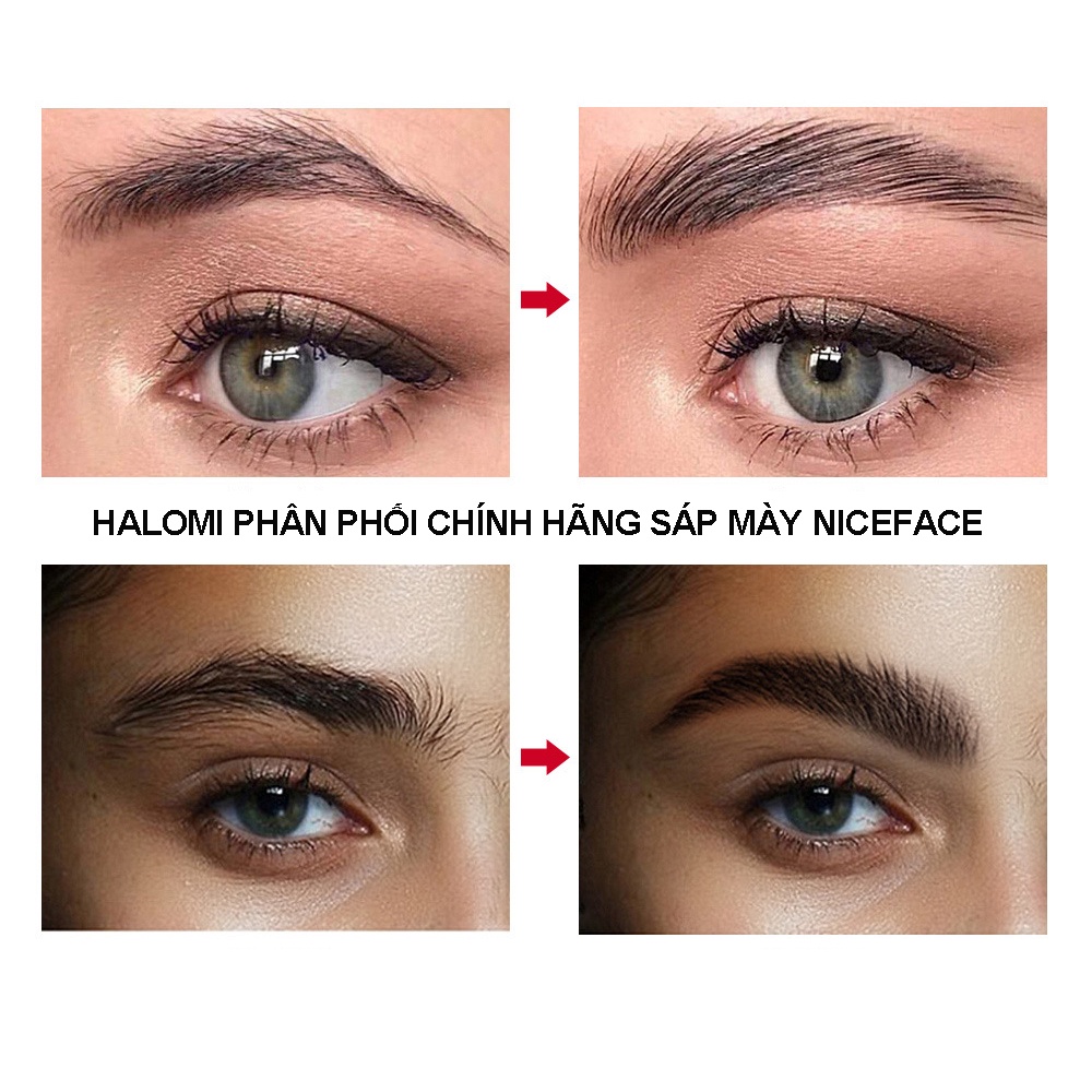 Sáp mày Brow Niceface định hình chân mày và kích thích mọc lông mày kháng nước lâu trôi tiện dụng HALOMI