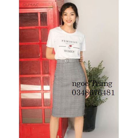 chân váy bút chì dáng dài chất vải Dạ cao cấp
