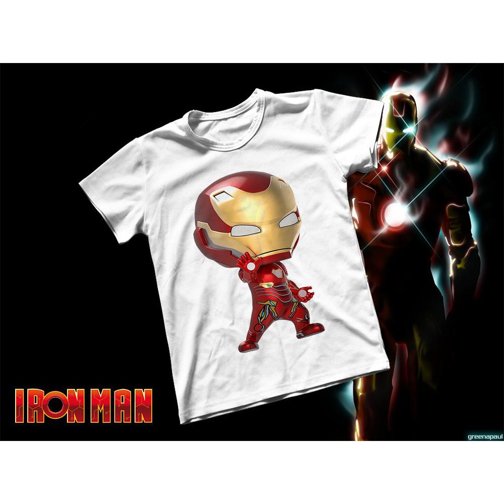 Áo thun Cotton Unisex - Movie - Iron Man - Iron man Mark XLVIII Chibi