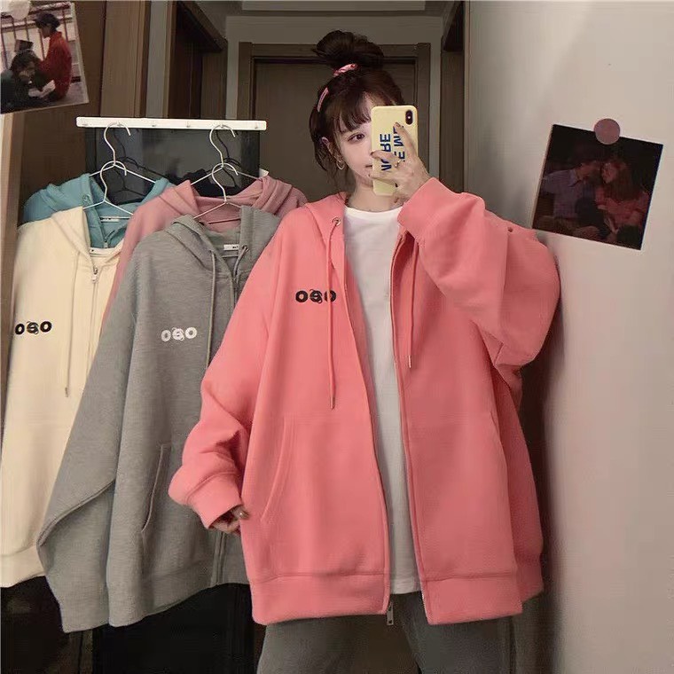 Áo khoác Hoodie Khóa Kéo in CEC nam nữ chất Nỉ ✿ Unisex thời trang form rộng đẹp mã KNN41 - 1992 clothing