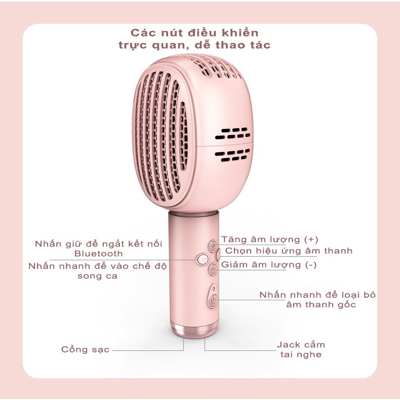 [Mã 44ELSALE2 giảm 7% đơn 300K] Micro karaoke kèm loa Bluetooth Tosing K9