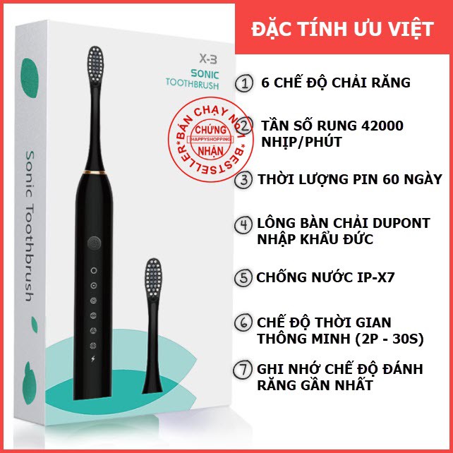 Bàn chải điện tự động Sonic NT-X3 và giá treo gọn gàng tiện dụng