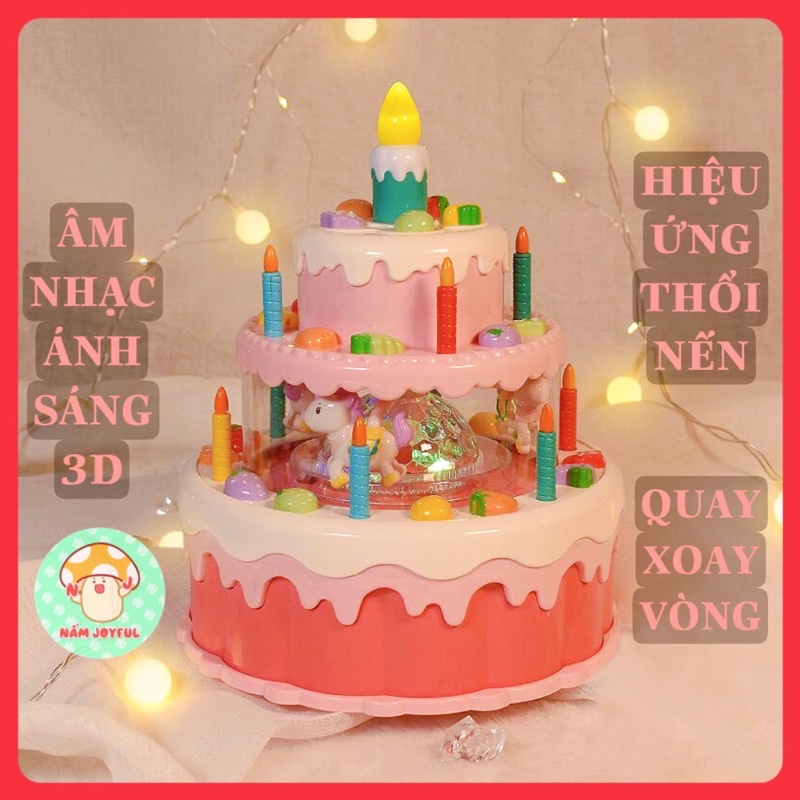 Bánh sinh nhật đồ chơi, bánh gato hiệu ứng đèn, ánh sáng siêu đẹp. HÀNG LOẠI 1-CỠ LỚN
