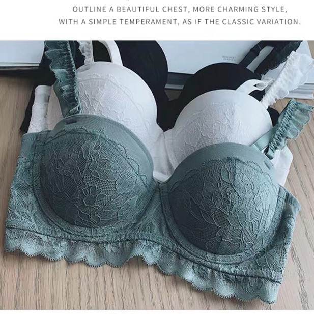 Bộ đồ lót B003 Cenka cup ngang ren bèo có gọng mút vừa