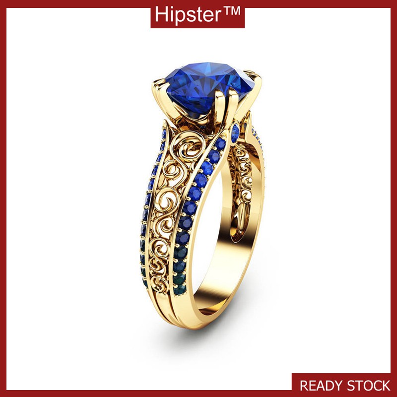 Nhẫn Hipster Micro-18 Intra 18 Nhẫn Mới Từ Tóc Vàng Từ Sapphire Vàng