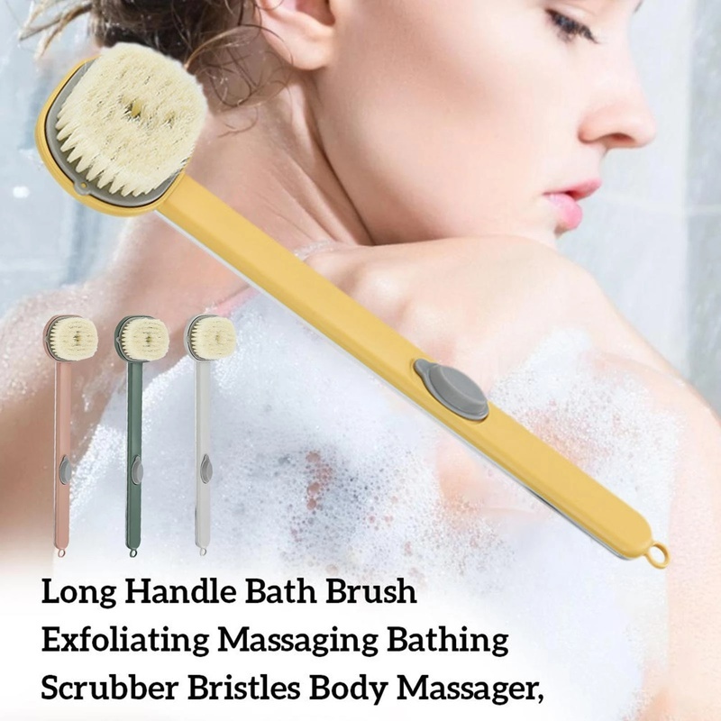 Bàn Chải Tắm Dạng Nhấn Tay Cầm Dài Plus Có Thể Tháo Rời Dùng Mát Xa Cơ Thể / Dụng Cụ Vệ Sinh Da