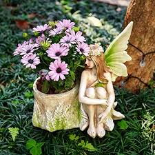 chậu trồng cây hình cô tiên , chậu để bàn decor nhà cửa sân vườn