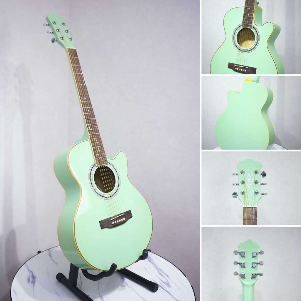 Đàn Guitar Acoustic Fenix Xanh Ngọc - Gỗ Thịt - Guitar Sao Mai