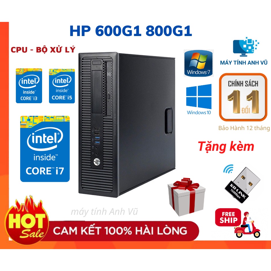 Case máy tính HP 400G1 600G1 800G1 nhỏ gọn Core i3 core i5 core i7 [Tặng kèm USB Wifi]