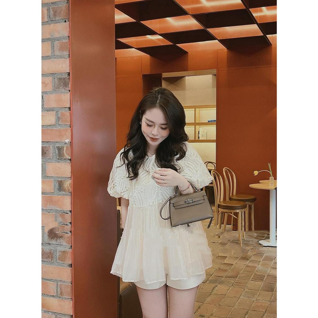 Áo baby doll ren phối tơ