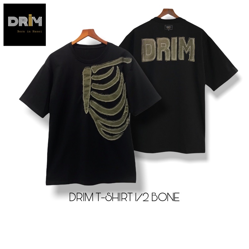 Áo thun local brand unisex nam nữ Drim T-shirt 1/2Bone craft form rộng