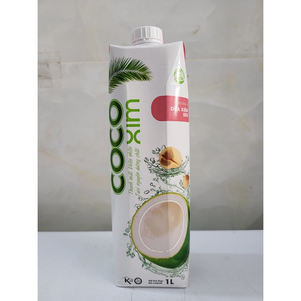 [Hộp 1 Lít – HƯƠNG HẠT SEN] NƯỚC DỪA XIÊM XANH Cocoxim [VN] BETRIMEX Coconut Water Lotus Seed Flavor (halal)