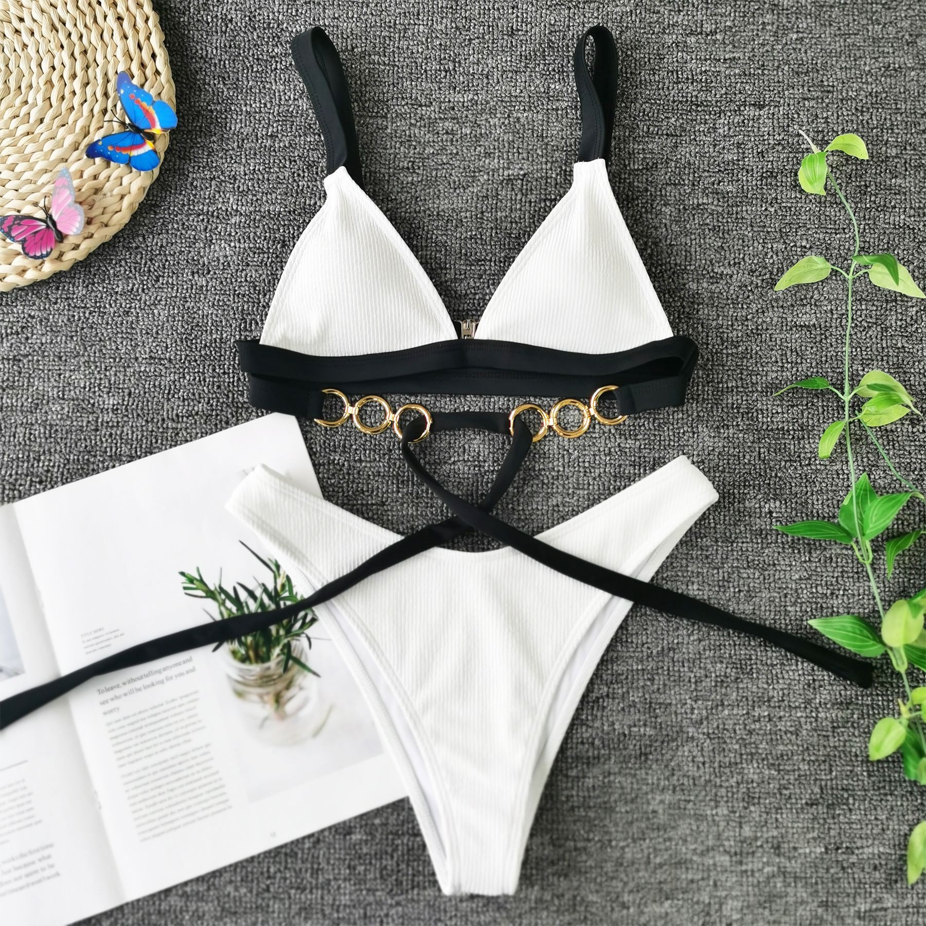 Bikini Dây Chéo Màu Trắng Chất Liệu Polyester | BigBuy360 - bigbuy360.vn