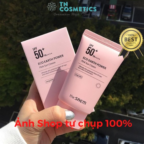 Kem Chống Nắng The SAEM Eco Earth Power Pink Sun Cream SPF 50+ PA++++ 50g KCN154