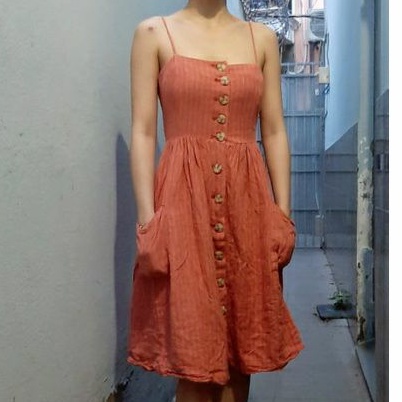 Thanh lí đầm Linen 2 dây