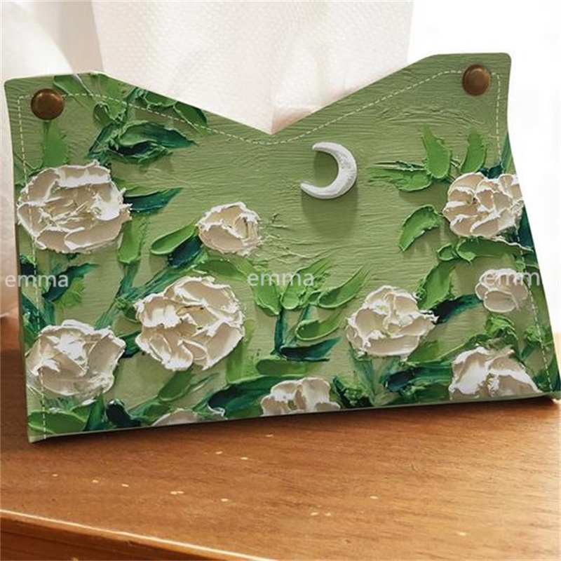 Hộp Đựng Khăn Giấy Bằng Da Pu Cao Cấp Để Bàn Tiện Dụng