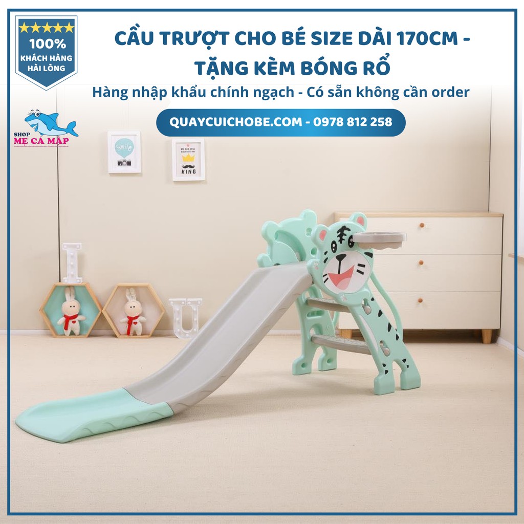 [Mã SKAMSALE8 giảm 10% đơn 200K] Cầu trượt cho bé TẶNG KÈM BÓNG RỔ, cầu trượt bé trai bé gái hàng sẵn Loại I