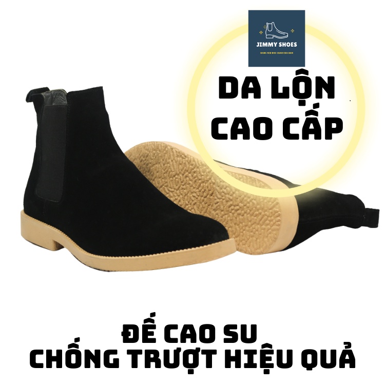 Giày Boots thời trang nam phong cách Chelsea boots chất liệu da lộn màu đen | BigBuy360 - bigbuy360.vn