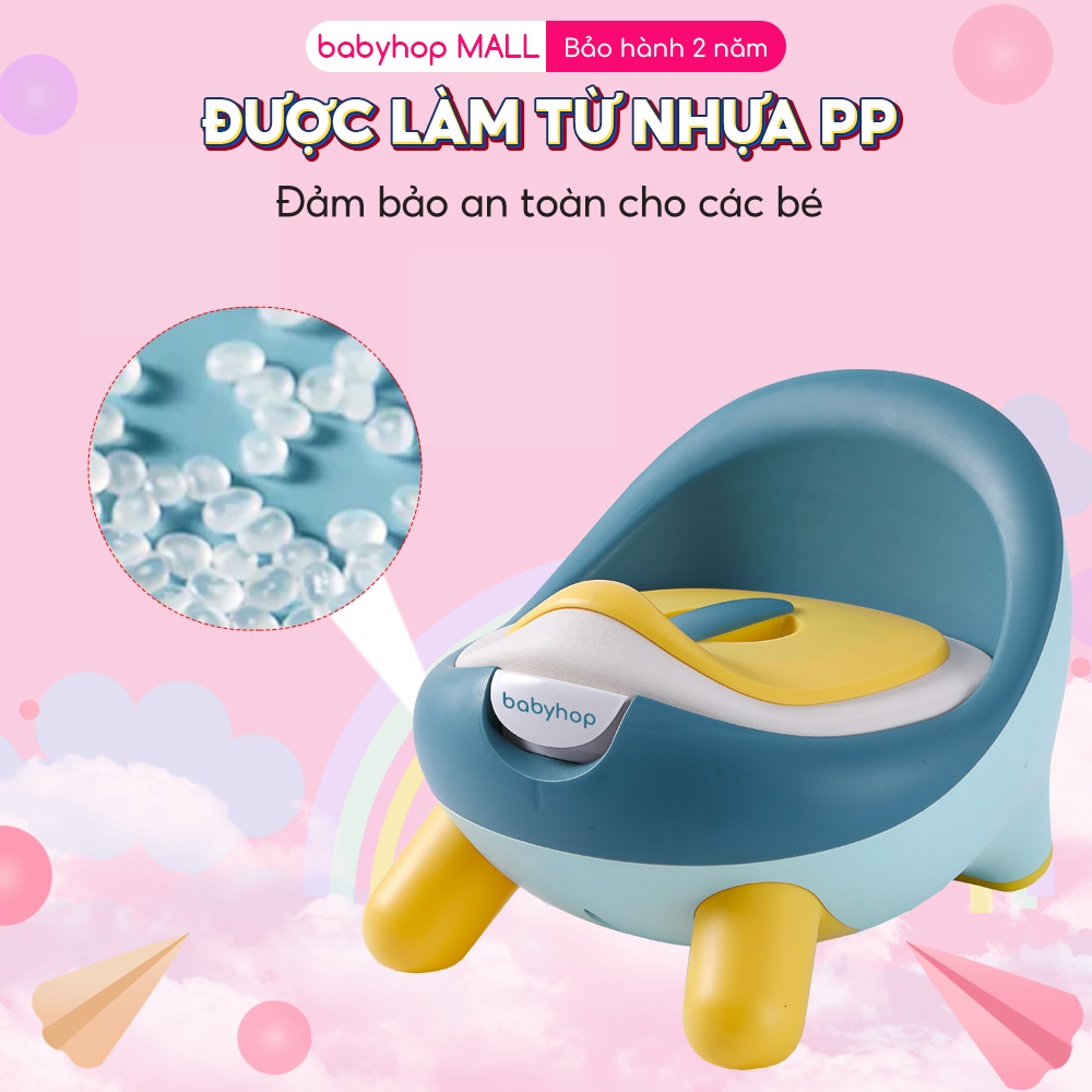 Bô Sò cho bé đi vệ sinh có nắp đậy Babyhop phù hợp với trẻ em 6 tháng đến 5 tuổi chống trơn trượt có chỗ dựa