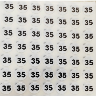 700 miếng Tem size nhãn số dán  - Decal Số size 34,35,36.. 42,43 giày dép quần áo