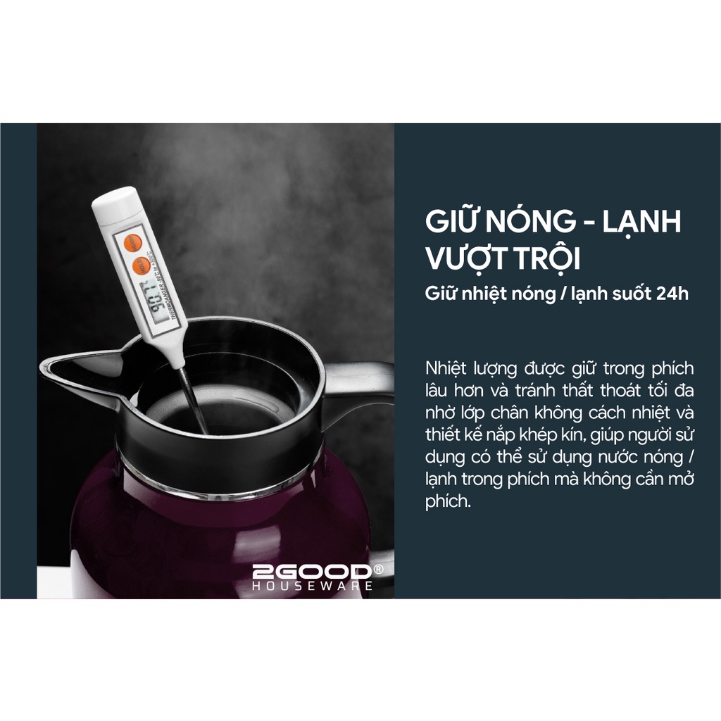 Bình Pha Trà Giữ Nhiệt 2GOOD B16 1.8 Lít Hàng Chính Hãng | BigBuy360 - bigbuy360.vn