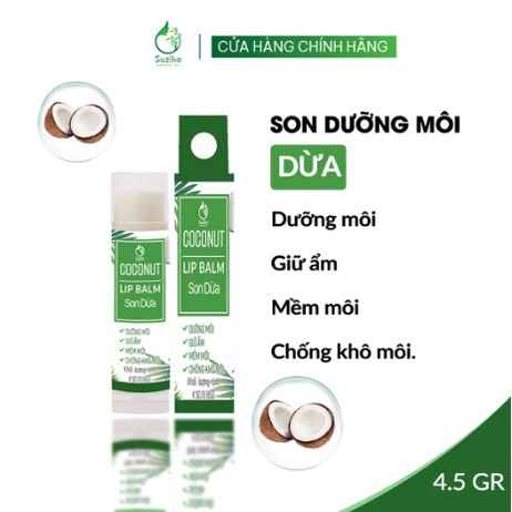 Son dưỡng môi SUZIKO dừa dưỡng ẩm mềm mượt giảm thâm 5g