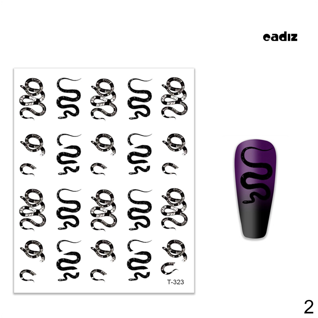 Miếng Dán Trang Trí Móng Tay Tự Dính Chống Thấm Nước Họa Tiết Da Rắn