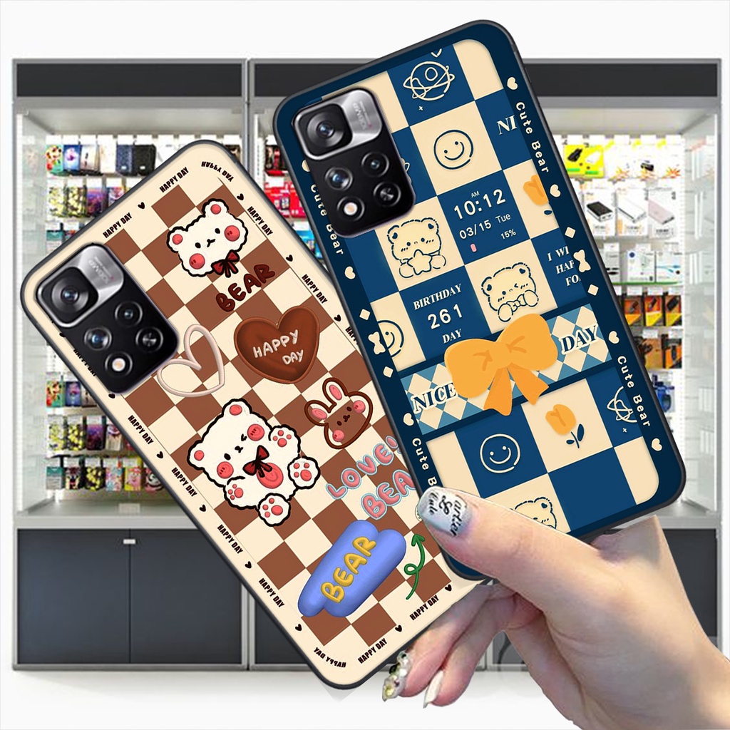 Ốp Xiaomi Redmi Note 11 pro 5g bản CHINA / Redmi Note 11 pro plus in hình kẻ caro , trái tim , bánh quy cute siêu đẹp