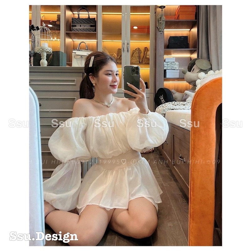 Áp Voan Tơ Trễ Vai