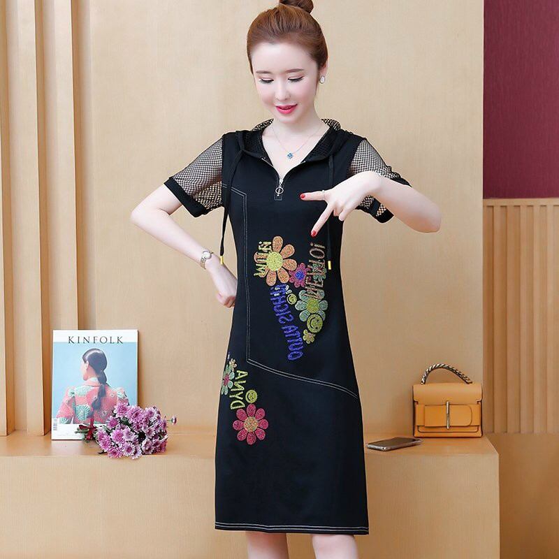 HÀNG QC - ĐẦM SUÔNG THUN LỤA KẾT CƯỜM ĐÁ CAO CẤP - ZLS54300