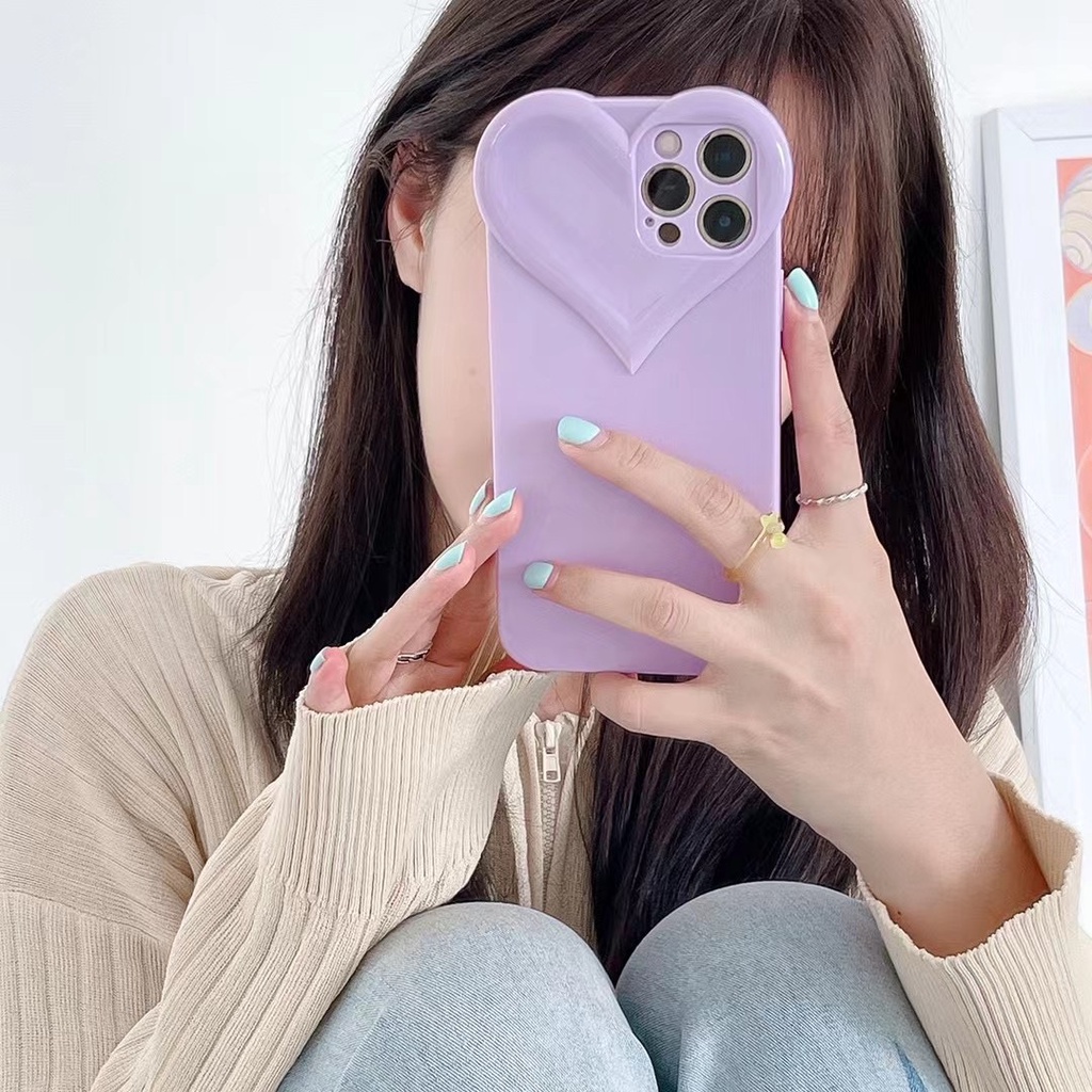Ốp điện thoại TPU mềm hình trái tim thích hợp cho Iphone 12 pro max 11 pro max xs max xr x 7 8+