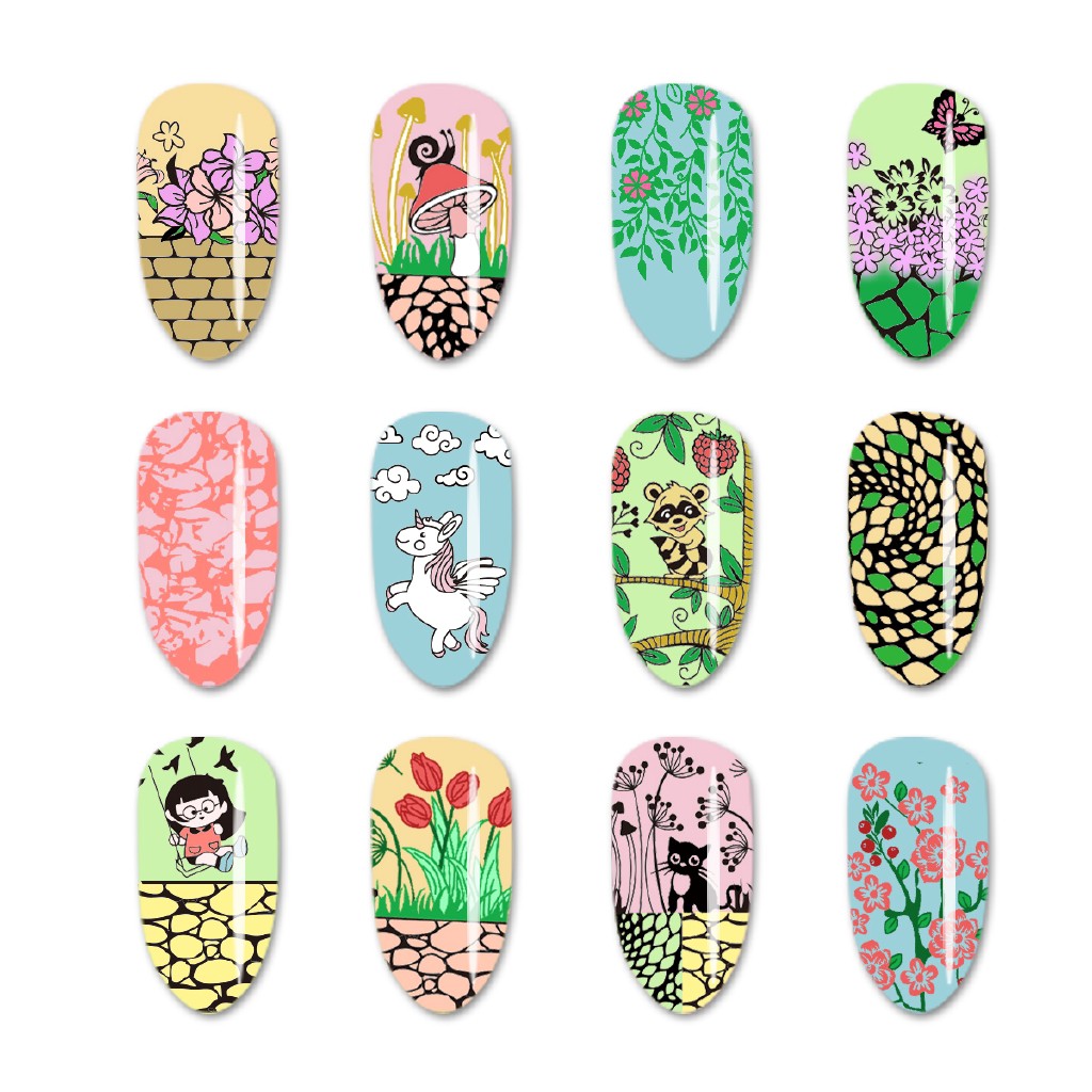 BEAUTYBIGBANG 6*12cm Nail Stamping Plates Birds Flower Animal Pattern Nail Art Stamp Stamping Template Image Plate