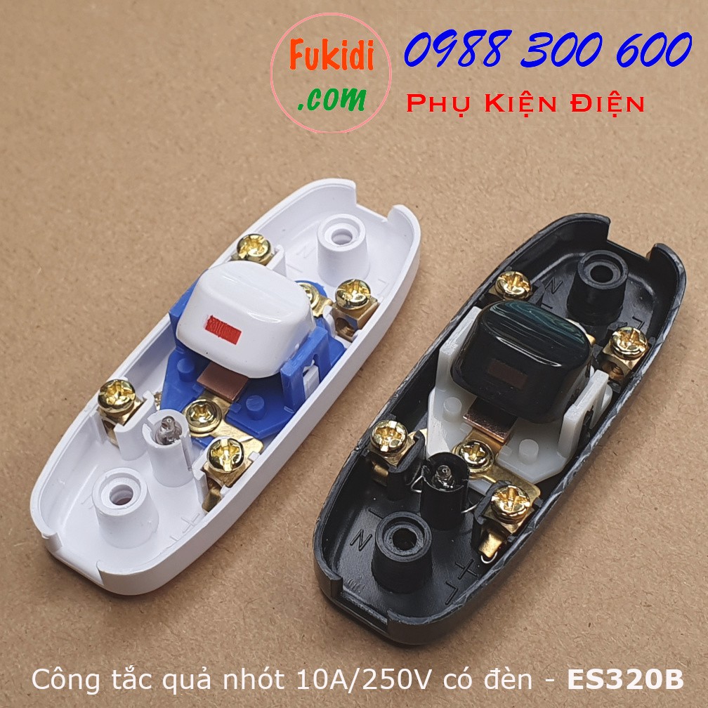 Công tắc treo dây, công tắc quả nhót, 10A 250V có đèn báo ES320