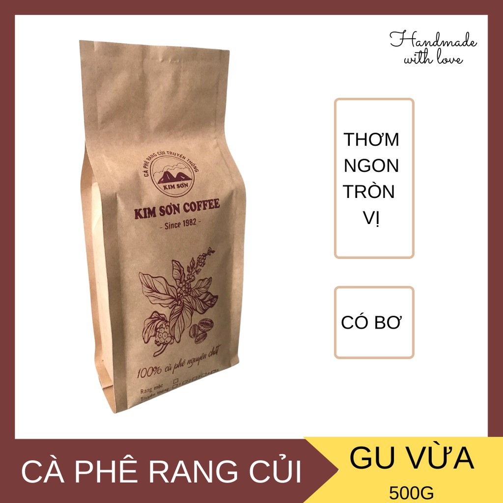 Cà phê rang củi Gu Vừa - KIM SƠN COFFEE - Thơm ngon tròn vị, có bơ phù hợp pha phin | BigBuy360 - bigbuy360.vn