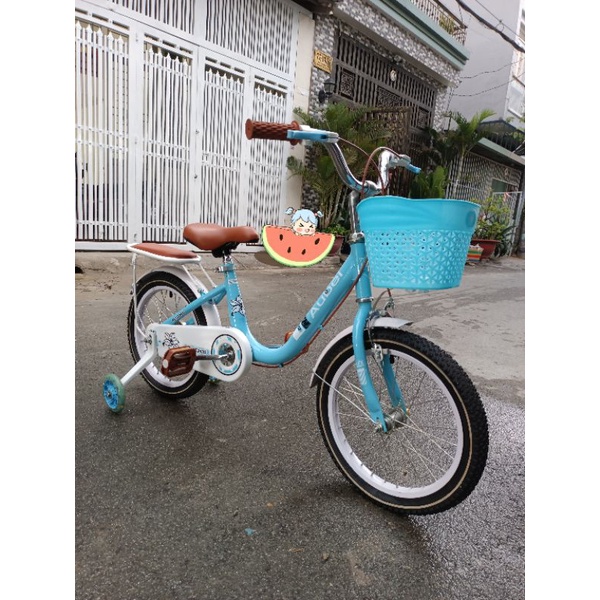 Xe đạp trẻ em cho bé gái 4-7 tuổi cỡ bánh 16inch xanh