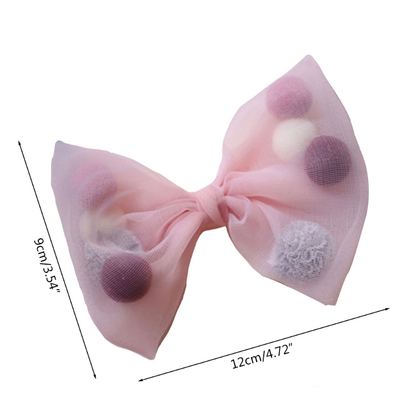 Kẹp Tóc Cá Sấu Phối Ren Lưới Đính Bóng Lông Nhiều Màu Sắc Kiểu Công Chúa Xinh Xắn Cho Bé Gái