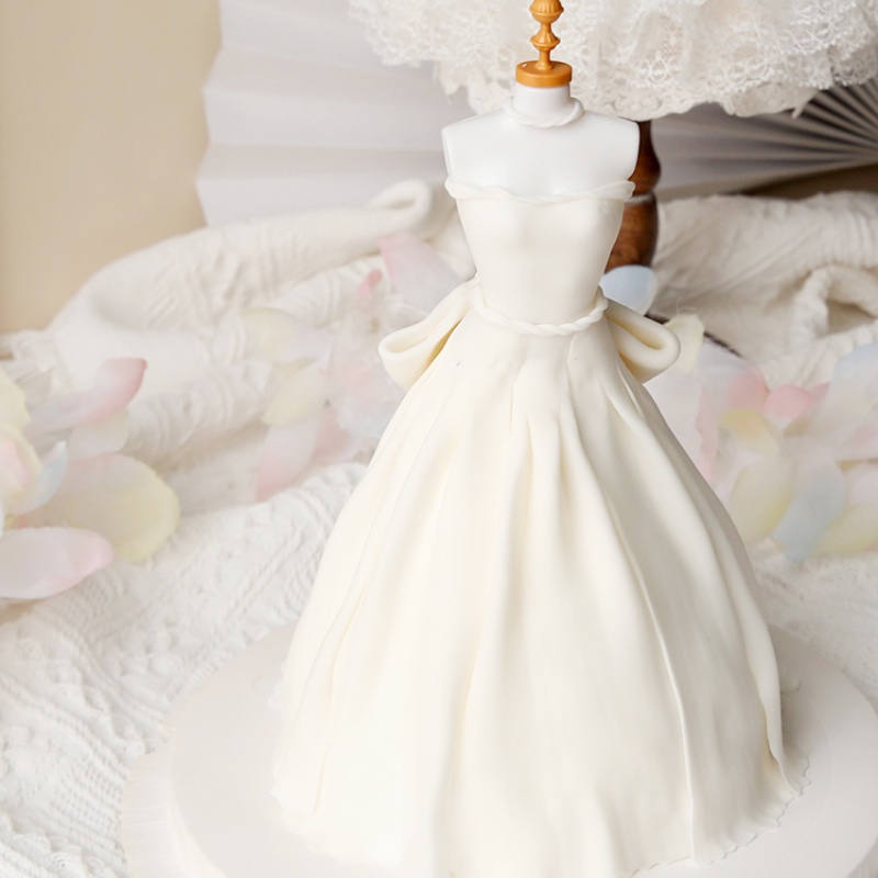 Giá Đỡ Bánh Kem Hình Đầm Cưới Trang Trí Đẹp Mắt