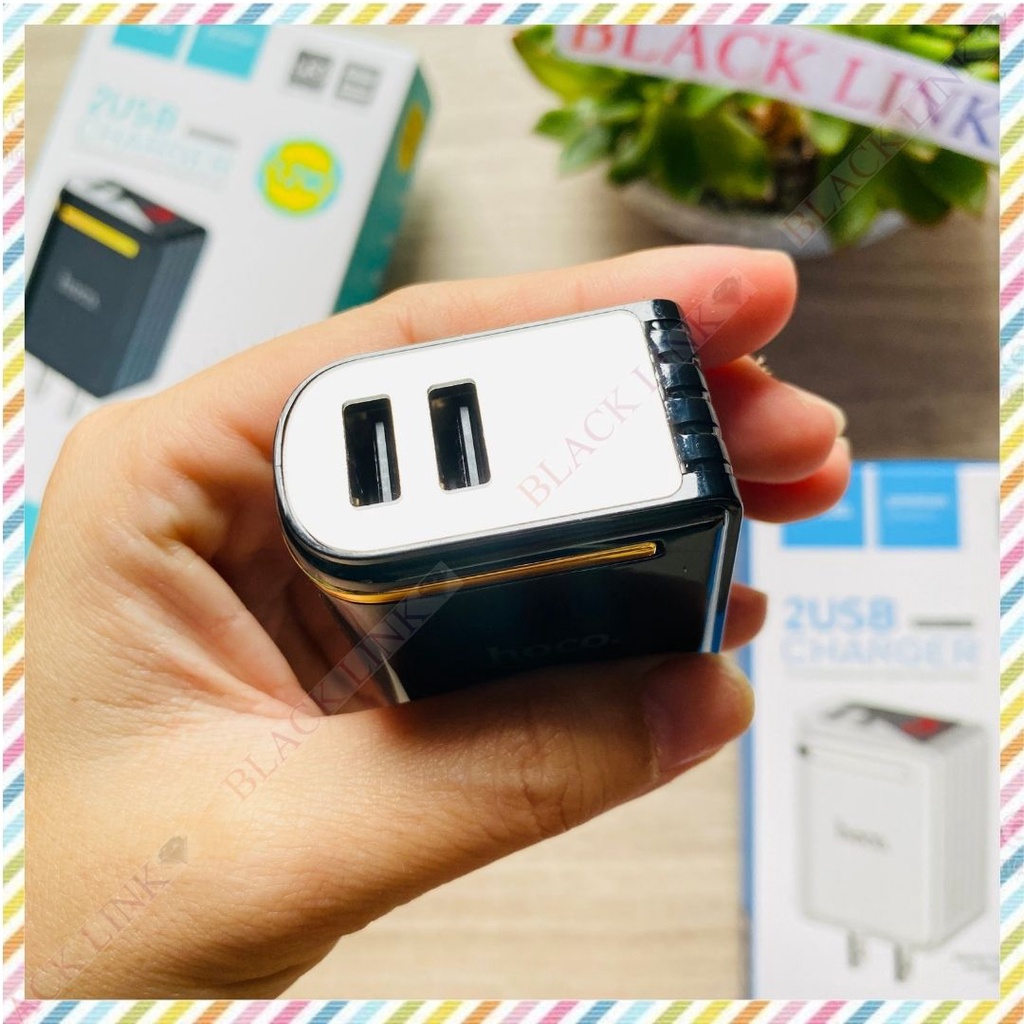 Củ Sạc 2.4A HOCO C39 2 Cổng USB Đèn Led Điện Thoại Máy Tính Bảng - Cốc Sạc Nhanh Pin Dự Phòng Tai Nghe Bluetooth I12