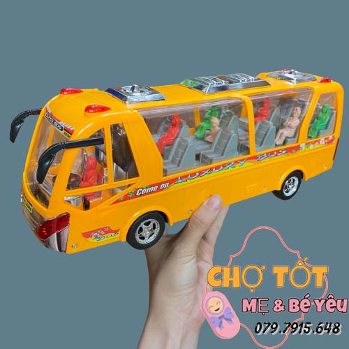 Đồ Chơi Xe Buýt Chạy Pin Loại Lớn Có Đèn , Nhạc, Người Đi Lại 3D