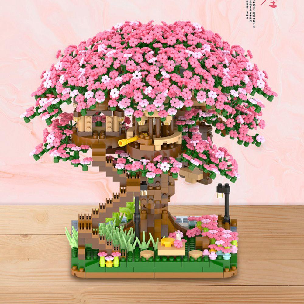 Bộ Đồ Chơi Lắp Ráp Mô Hình Cây Hoa Anh Đào Bằng Nhựa DIY