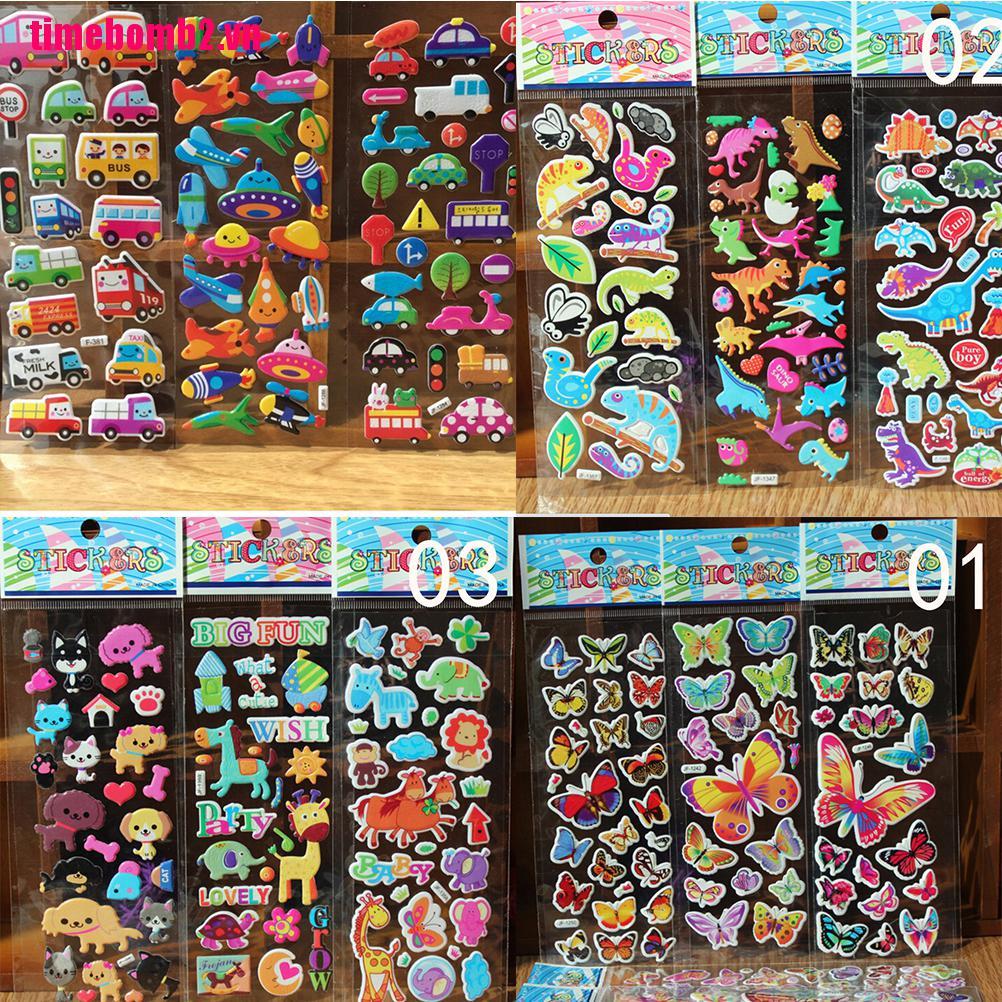 Bộ 10 Miếng Dán Hoạt Hình 3d Dễ Thương
