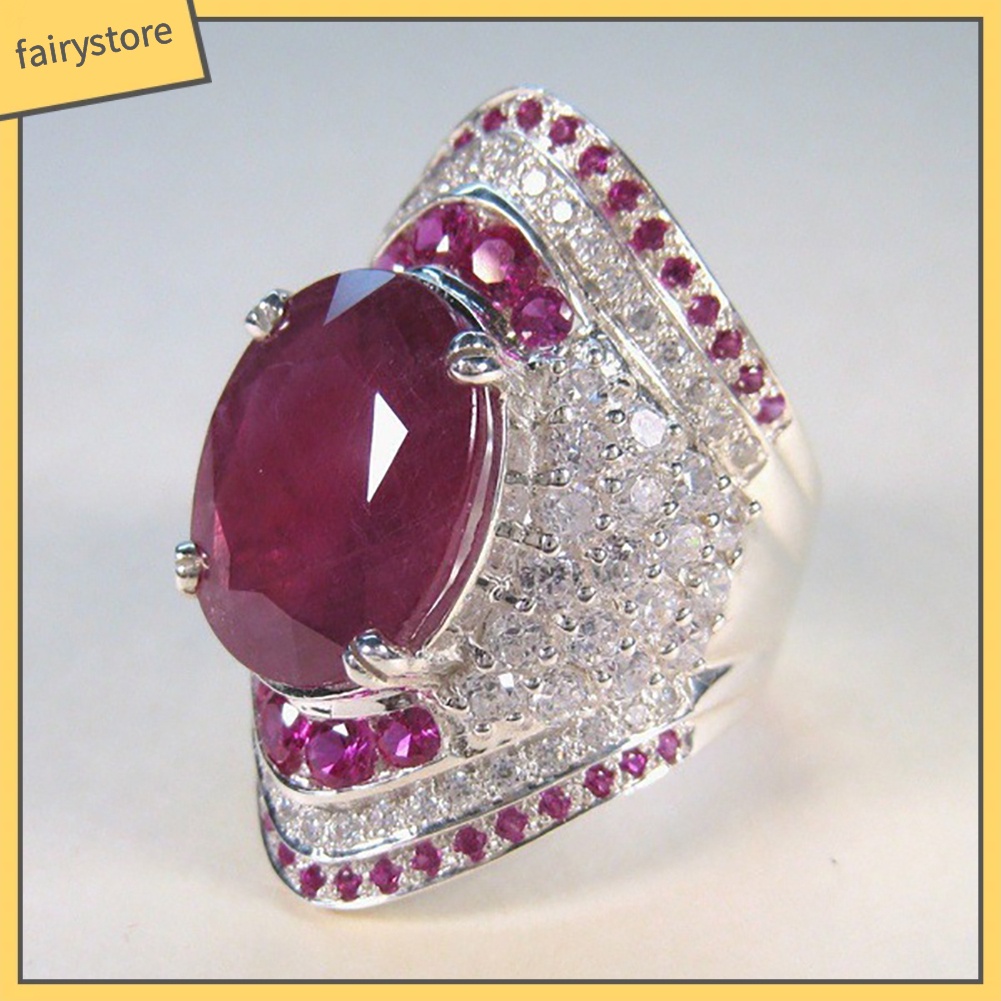 Nhẫn Đính Đá Ruby Nhân Tạo Thời Trang Cho Nữ