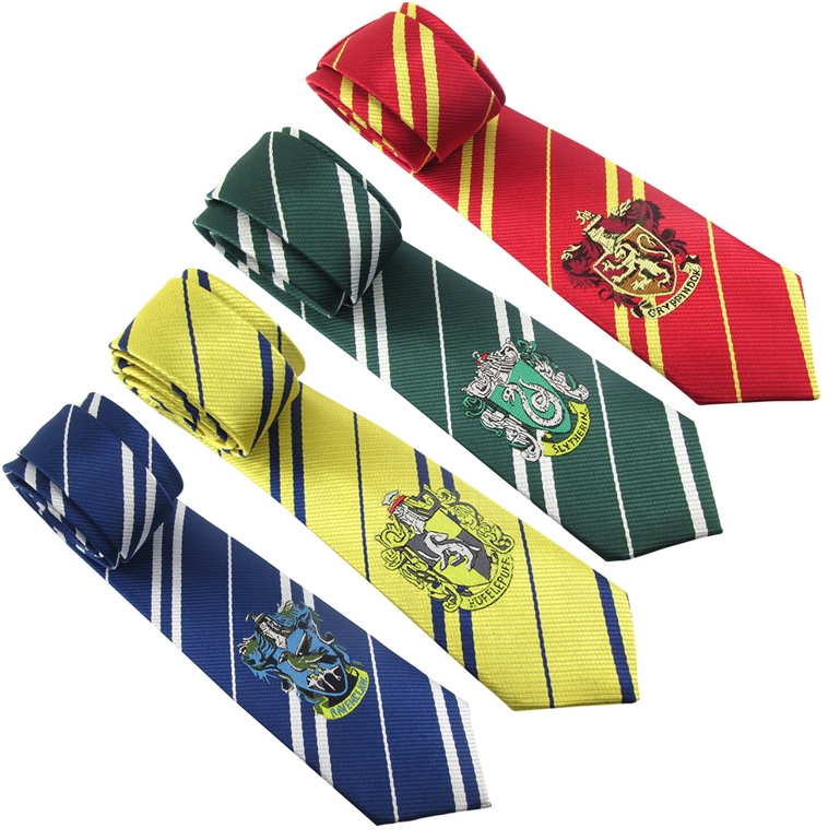 Harry Potter Necktie tie Hogwarts houses with log