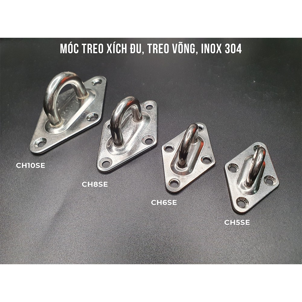 Móc treo xích đu, treo ghế đu, treo võng, treo quạt trần, inox 316 size M5, M6, M8 - CH5SE, CH6SE và CH8SE