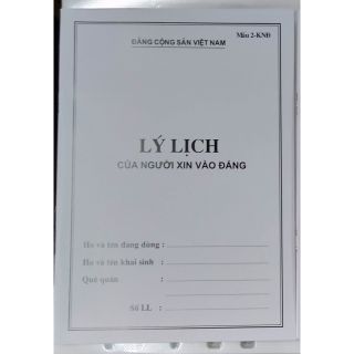 Quyển Lý Lịch Của Người Xin Vào Đảng Mẫu 2KND (6 quyển)