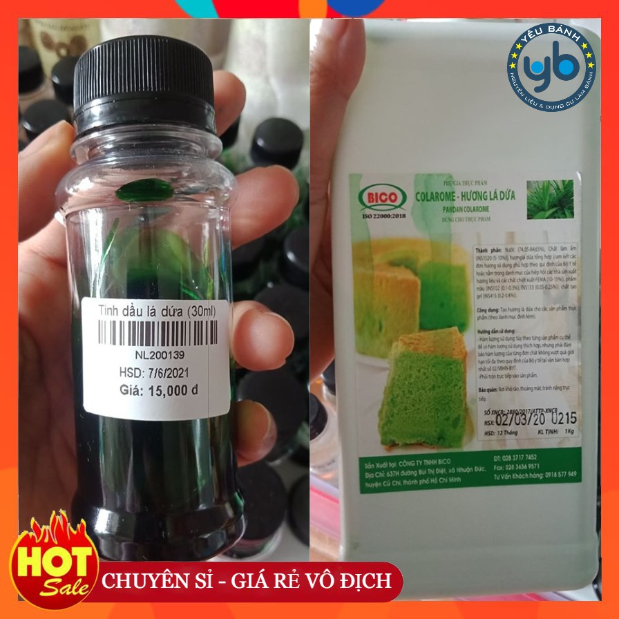 Hương lá dứa Bico chai chia 30ml