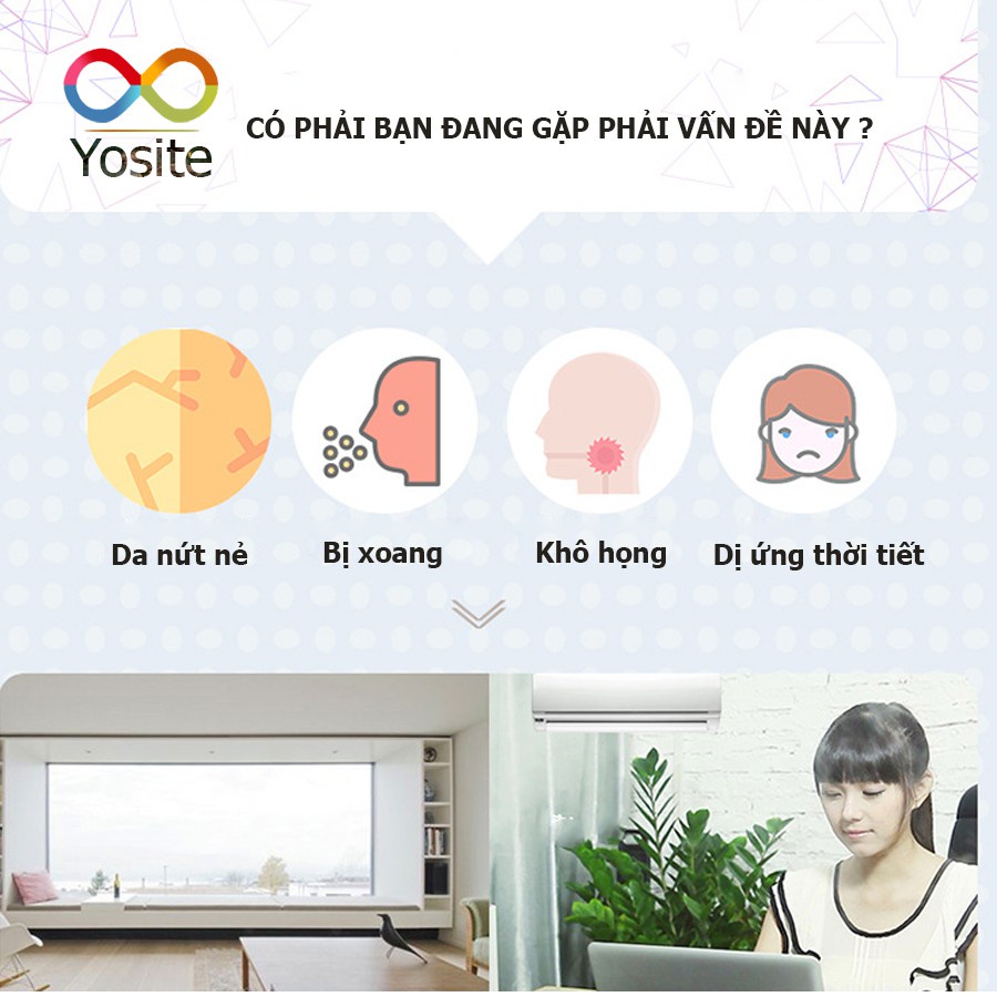 Máy phun sương tạo ẩm BEAR chính hãng 4.5L, Máy tạo ẩm không khí công suất lớn 30W bảo hành 1 đổi 1